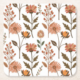 Porta-copo De Papel Quadrado Herbstliches Blumenarrangement