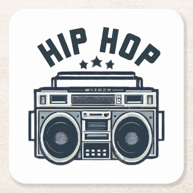 Porta-copo De Papel Quadrado Hip hop (Frente)