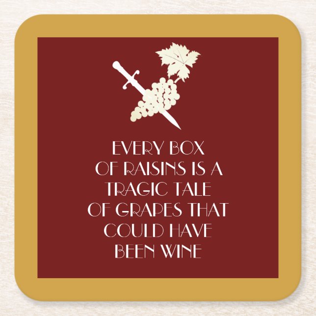 Porta-copo De Papel Quadrado História Trágica (Frente)