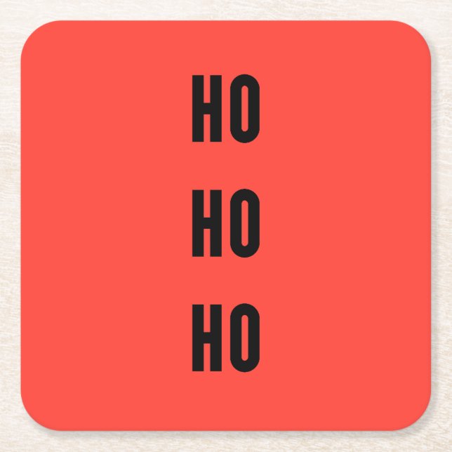 Porta-copo De Papel Quadrado Ho Ho Ho (Frente)