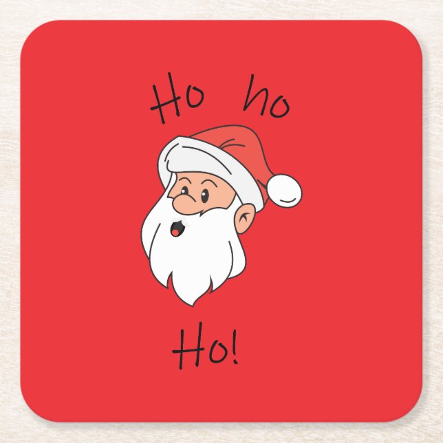 Porta-copo De Papel Quadrado Ho ho ho santa clause (Frente)