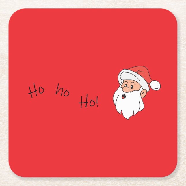 Porta-copo De Papel Quadrado Ho ho ho santa clause  (Frente)