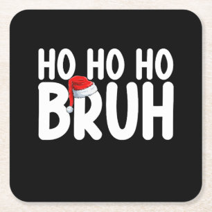 Porta-copo De Papel Quadrado Ho Ho Maninho Natal Divertido Papai Noel Feriado