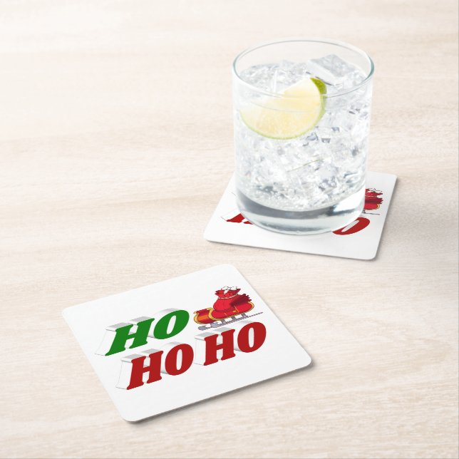 Porta-copo De Papel Quadrado Ho Ho Papais noeis Sleigh (Insitu)