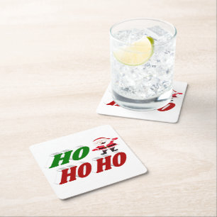 Porta-copo De Papel Quadrado Ho Ho Santa Claus