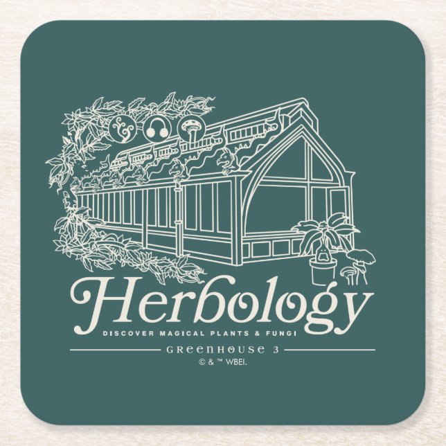 Porta-copo De Papel Quadrado HOGWARTS™ Herbology Greenhouse (Frente)
