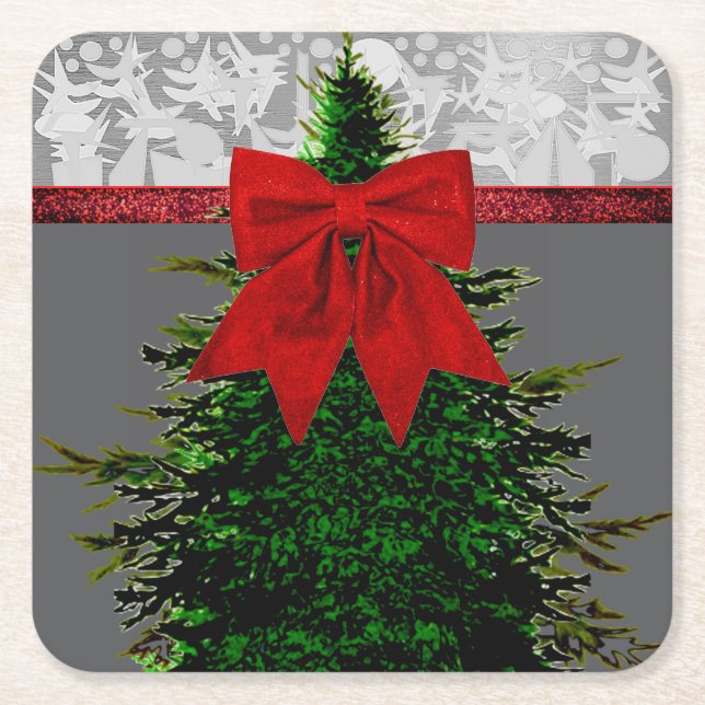 PORTA-COPO DE PAPEL QUADRADO HOLIDAY GLITTER (Frente)