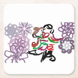 Porta-copo De Papel Quadrado Holiday Kiss 