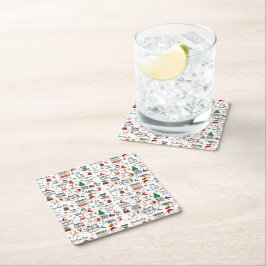 Porta-copo De Papel Quadrado Holiday Napkins - Ditos de Natal Festivos