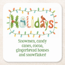 Porta-copo De Papel Quadrado Holidays designed Christmas