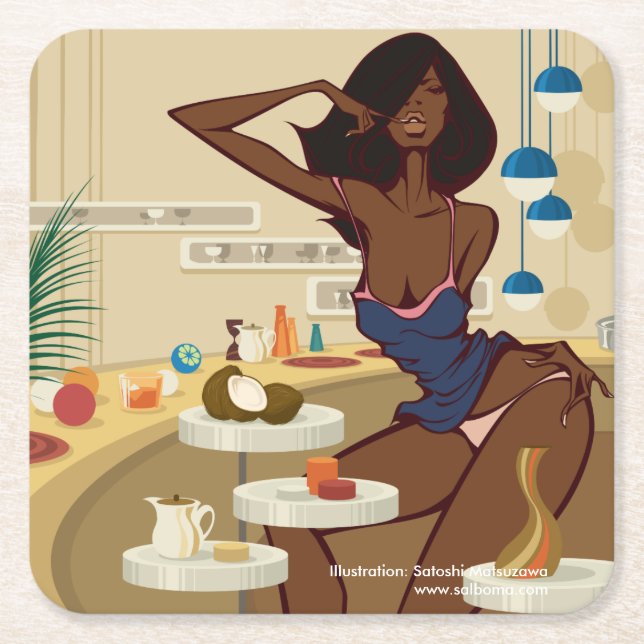 Porta-copo De Papel Quadrado Home Cookin' (Frente)