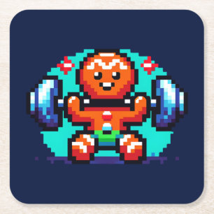 Porta-copo De Papel Quadrado Homem Forte de Gingerpão - Feriado Engraçado de Ar