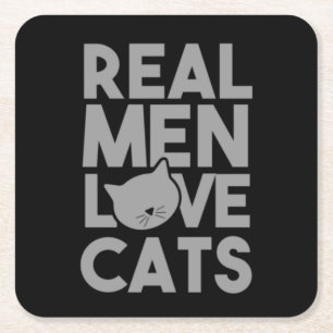 Porta-copo De Papel Quadrado Homens Reais Adoram Gatos
