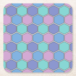 Porta-copo De Papel Quadrado Honeycomb Pattern Pastels