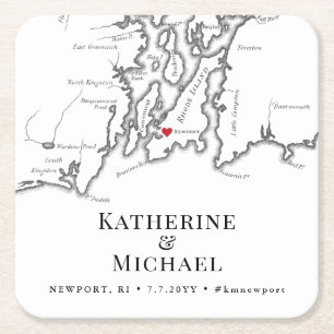 Porta-copo De Papel Quadrado Hora do Cocktail do Partido de Boas-vindas do Newp