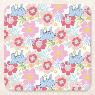 Porta-copo De Papel Quadrado Horton Hears A Quem Padrão de Flor Pastel
