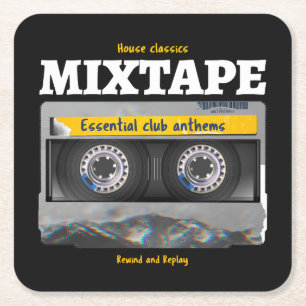 Porta-copo De Papel Quadrado House Classics Mixtape Club Anthems