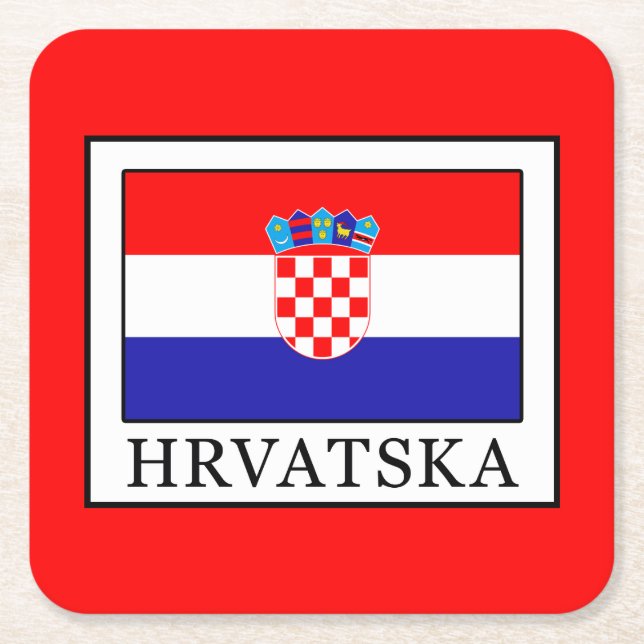 Porta-copo De Papel Quadrado Hrvatska (Frente)