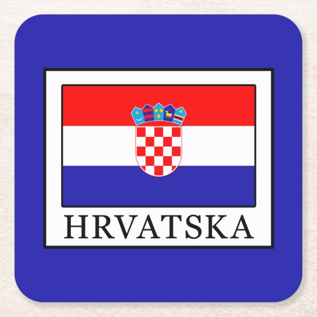 Porta-copo De Papel Quadrado Hrvatska (Frente)