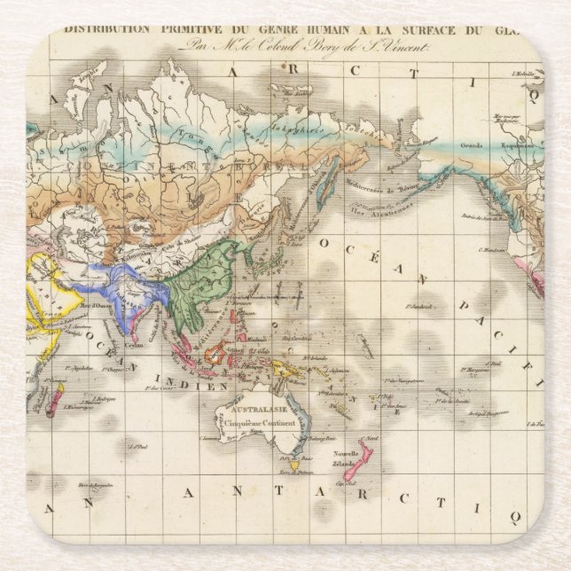 Porta-copo De Papel Quadrado Humain primitivo de du gênero da distribuição (Frente)