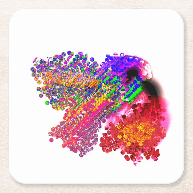 Porta-copo De Papel Quadrado Humming Bird love (Frente)