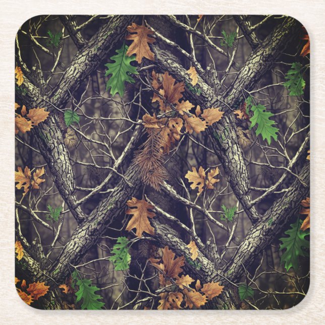 Porta-copo De Papel Quadrado Hunting Camouflage Pattern (Frente)