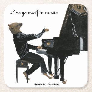 Porta-copo De Papel Quadrado Hyena Piano Music Player - Portas copos De Fantasi