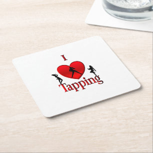 Porta-copo De Papel Quadrado I Heart Tap Dance