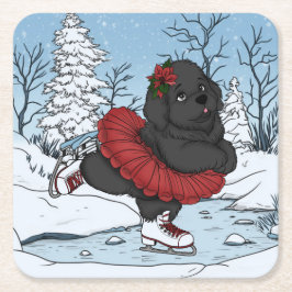 Porta-copo De Papel Quadrado Icessionária Terra Nova Puppy Winter Wonderland