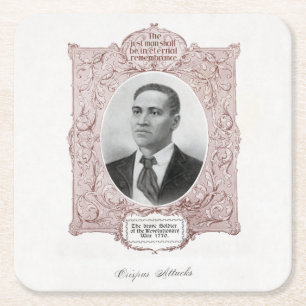 Porta-copo De Papel Quadrado Ícones da História Negra: Crispus Attucks, Mártir