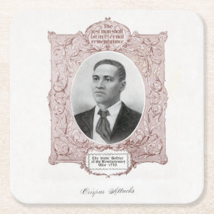 Porta-copo De Papel Quadrado Ícones da História Negra: Crispus Attucks, Mártir