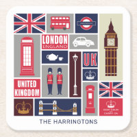 Ícones do Reino Unido de Londres com nome personal