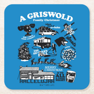 Porta-copo De Papel Quadrado Ícones e cotações das férias de Natal