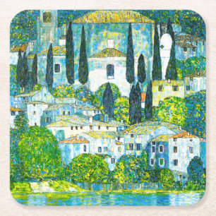 Porta-copo De Papel Quadrado Igreja em Cassone Gustav Klimt