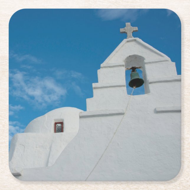 Porta-copo De Papel Quadrado Igreja típica de lavagem de roupa (Frente)