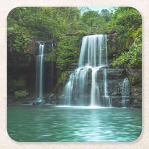 Porta-copo De Papel Quadrado Ilha de Kood do Koh de Klong Chao da cachoeira