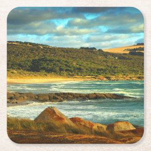Porta-copo De Papel Quadrado Ilha do Flinders da praia de Emita, Tasmânia
