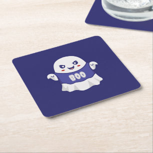 Porta-copo De Papel Quadrado Ilustração Divertida de Fantasma Assustador para D