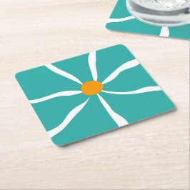 Porta-copo De Papel Quadrado Ilustração Floral