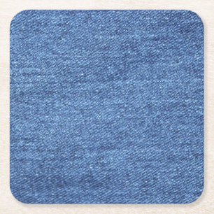 Porta-copo De Papel Quadrado Imagem de aparência do denim branco azul