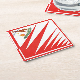 Porta-copo De Papel Quadrado Imperiale Contrada della Girafa - Giraffe Palio