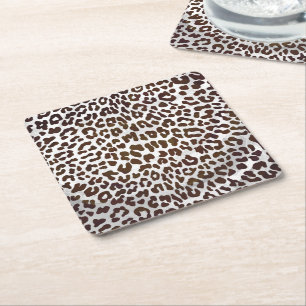 Porta-copo De Papel Quadrado Impressão de Chocolate Leopardo