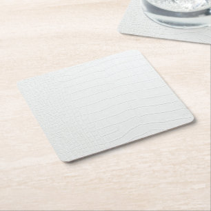 Porta-copo De Papel Quadrado Impressão de Pele de Crocodilo Branco