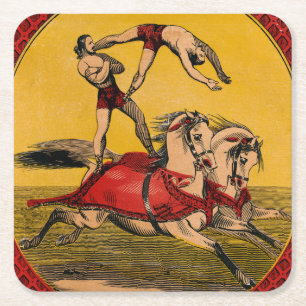 Porta-copo De Papel Quadrado Impressão de Vintage de Cavaleiros de Retorno Exec