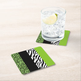 Porta-copo De Papel Quadrado Impressão Leopardo, Impressão Zebra, Impressão Ani