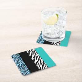 Porta-copo De Papel Quadrado Impressão Leopardo, Impressão Zebra, Impressão Ani