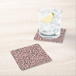 Porta-copo De Papel Quadrado Impressão Leopardo, Manchas Leopardo, Leopardo Ros