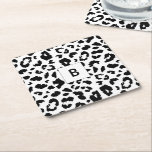 Porta-copo De Papel Quadrado Impressão-leopardo personalizável<br><div class="desc">Uma design moderna simples mas impressionante com um padrão de impressão leopardo. Totalmente personalizável: você pode mudar as cores de fundo e de pontos para criar seu próprio design.</div>