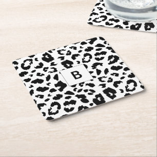 Porta-copo De Papel Quadrado Impressão-leopardo personalizável