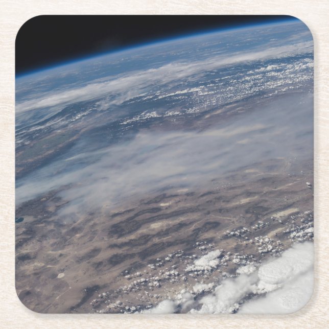 Porta-copo De Papel Quadrado Incêndios em volta do Parque Nacional de Yosemite. (Frente)